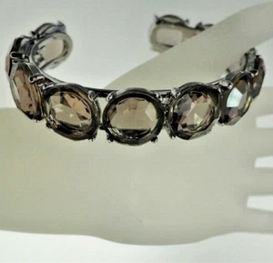 CZ Black wide Cuff Bangle Premier Rocks Bracelet high quality jewelry New - Picture 1 of 4