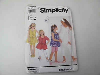 7306 Vintage Simplicity Sewing Pattern Girls Leggings  Doll Headband Knits (M) - Image 1 of 4