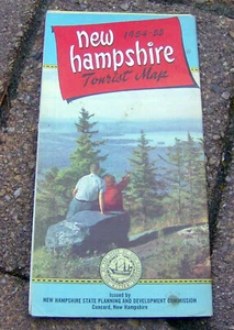vintage 1950s brochure 1954-55 NEW HAMPSHIRE tourist map roadmap TRAVEL SOUVENIR - Picture 1 of 1