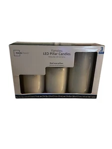 Mainstays Flameless LED Pillar Candles, White,  3 Count - Picture 1 of 3