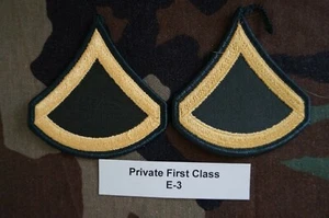 US Army FEMALE DRESS GREEN Uniform Private First Class E-3 Stripes Patch USED - Picture 1 of 1