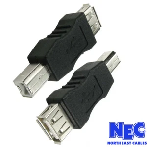 USB 2.0 Type A Female to Type B Male Adaptor Converter Black Adapter - Picture 1 of 1