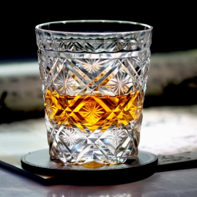 Edo Kiriko Crystal Glass High-end Whisky Glasses Collectible Sending Coasters