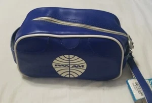 Bolsa de viaje de afeitado Pan Am estilo vintage azul y blanco lona VER DESCRIPCIÓN - Imagen 1 de 12