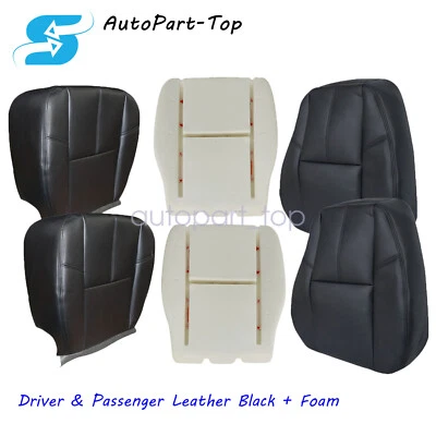 Cubierta de asiento lateral + cojín de espuma negro para Chevy Avalanche Silverado 2007-14 Foto 1 de 4