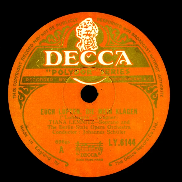 TIANA LEMNITZ -SOPRAN- "Lohengrin" Euch Lüften, die mein Klagen/ Einsam... G3639 - Bild 1 von 2