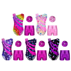 Kids Girls Playsuit Ballerina Leotard Sleeveless Romper Workout Activewear - Picture 1 of 65