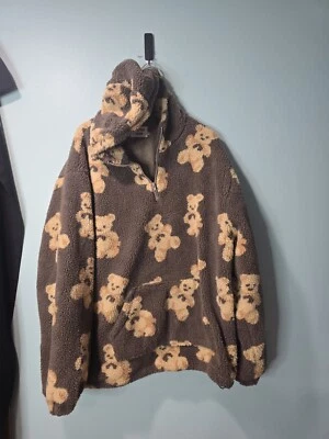 Aelfric Eden Cozy Teddy Bear Plush Fleece Pullover 1/4 Zip Hoodie Size 2XL - Image 1 of 2