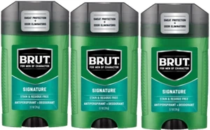 3 Brut Deodorant Stick Oval Anti Perspirant for Men 2.7 oz ea EXP OCT 2027 - Picture 1 of 2