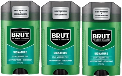 3 Brut Desodorante en Barra Ovalada Antitranspirante para Hombres 2.7 OZ ea Foto 1 de 2