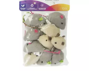 Skitter Critters Vorteilspack, weiche Plüsch Katzenminze gefüllt Mäuse Katzenspielzeug, 10 Stück - Bild 1 von 5