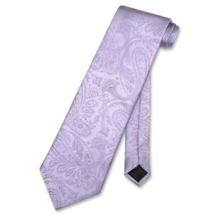 Vesuvio Napoli NeckTie LAVENDER Purple Color Paisley Design Mens Neck Tie