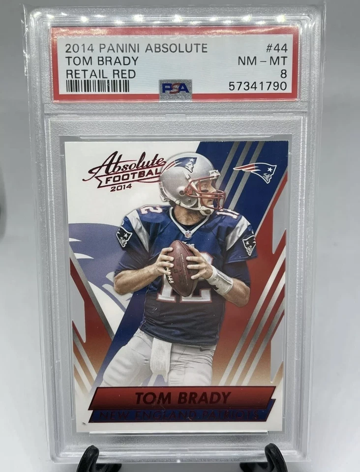 TOM BRADY 2014 Panini Absolute PSA 8 SPECTRUM RED Die-Cut #44 Graded Card Pop 2 - Image 1 of 2