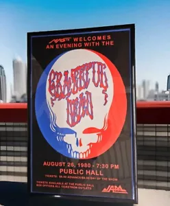 Póster de concierto enmarcado Grateful Dead 1980, Cleveland OH - Imagen 1 de 3
