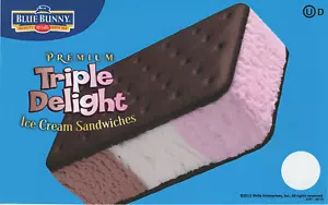 Triple Delight 2013 Napolitan Ice Cream Sandwich Ice Cream Camión Pegatina 8"x 5" - Imagen 1 de 1
