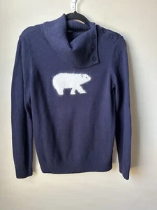Talbots Women’s Sweater Medium Petite Lambswool Rabbit Hair Polar Bear Cowl neck - Picture 1 of 6