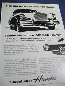 1956 Studebaker Golden Hawk mid-size-mag car ad -"The Big News in Sports Cars" - Picture 1 of 1