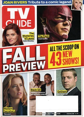 TV GUIDE September 15-21 2014 Fall Preview Grant Gustin Téa Leoni Joan Rivers - Image 1 of 3