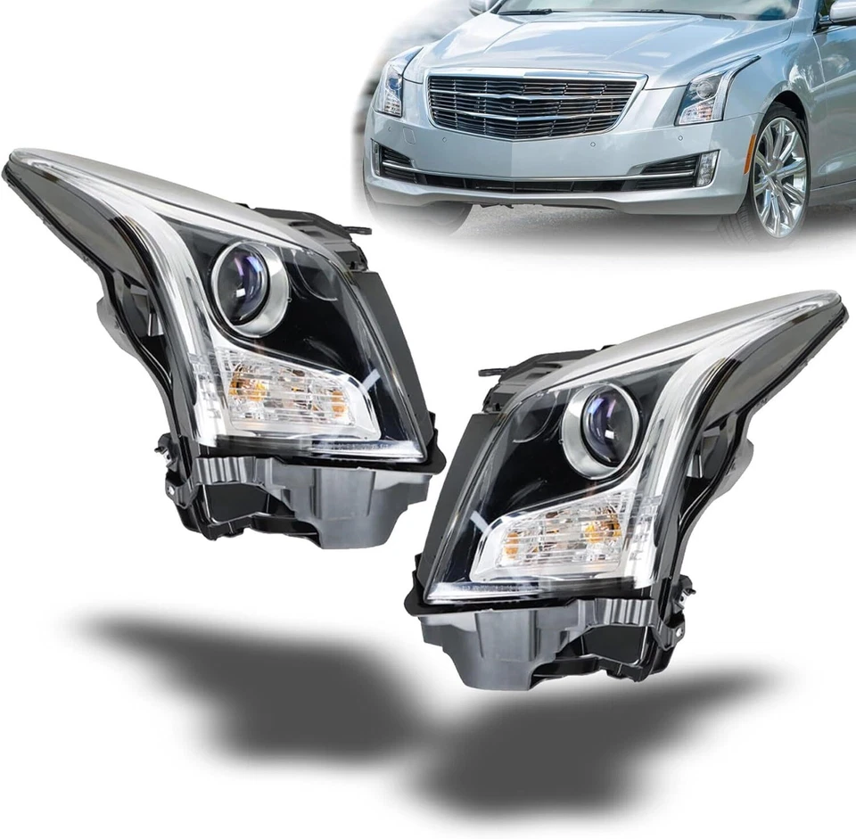 Pair LED Headlights Assembly For 2013-2018 Cadillac ATS Headlamps - Image 1 of 4