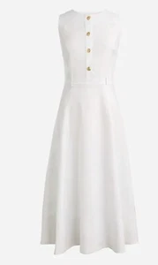 J.Crew Sleeveless midi dress in stretch linen blend NWT Size 8 - Picture 1 of 10