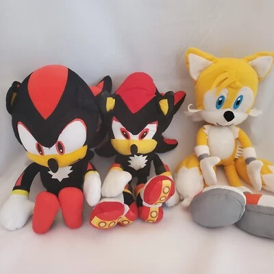 LOT 3 Sonic the Hedgehog 12" Plush Authentic SEGA Toy TAILS SHAWDOW Video Game  - Image 1 of 4