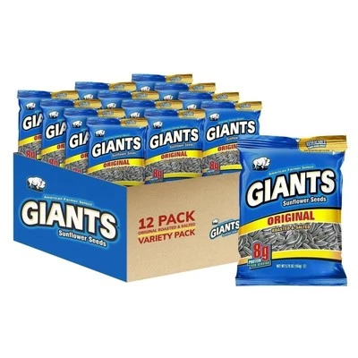 Semillas de girasol GIANTS originales saladas tamaño jumbo 5,75 oz (paquete de 12) Foto 1 de 4