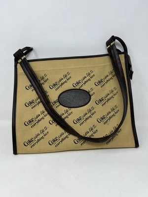 Vintage Coca Cola Leather and Canvas Handbag 1970s Coke advertising NEW - Image 1 of 4