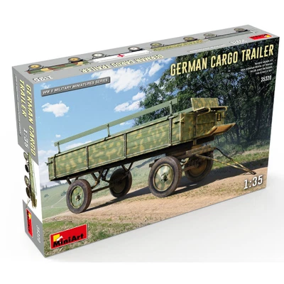 GERMAN CARGO TRAILER KIT 1:35 Miniart Kit Mezzi Militari Modellino Nuovo - Immagine 1 di 3