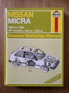 Haynes 931 Nissan Micra 1983 - 1988 hardback Workshop Manual 988cc K10 DX GL GSX - Picture 1 of 7
