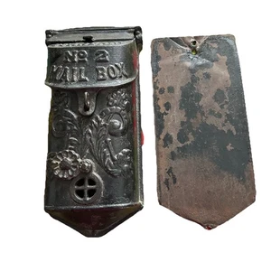 Antique Vintage Griswold No.2 Cast Iron Wall Mount Mailbox With Peep Hole Repair - Picture 1 of 15