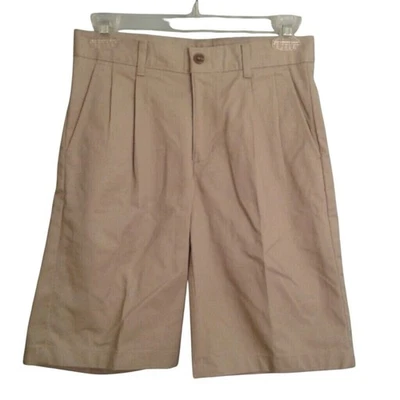 Chaps 12 码短裤男孩卡其色校服打褶前可调节新品 — 第 1/4 张图片