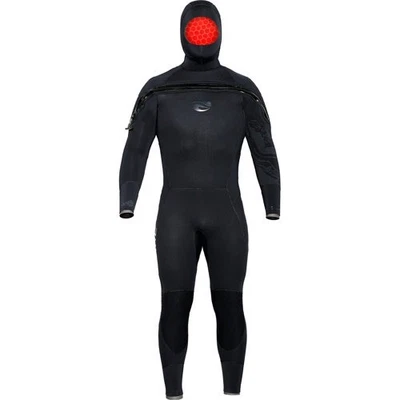 *NEW* Bare 8/7mm Mens Velocity Hooded Semi Dry Wetsuit -Black-Large - Image 1 of 4