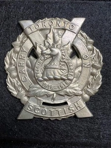 TORONTO CANADA SCOTTISH REGIMENT NO LUGS AS SHOWN CAP BADGE - Picture 1 of 4
