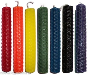 6 x 10cm (4 inch) BEESWAX SPELL CANDLES:Choose from 14 colours - Picture 1 of 21