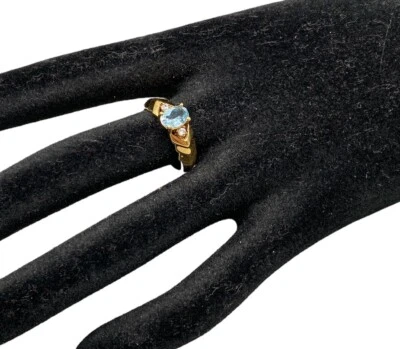 Anillo Corea Topacio y Estrás Tono Oro Talla 8 Foto 1 de 4