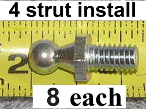8ea 4 Strut Install Kit 10mm Ball Stud 5/16 SAE Thread 5/8 Long Shaft Zinc Coat - Picture 1 of 5