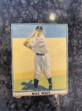 1941 Play Ball Baseball Card Max West #2 Encased Boston Bees Braves Low Grade
