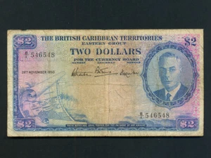 British Caribbean Territories:P-2,2$,1950 * King George VI * F * - Picture 1 of 2