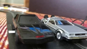 Juego de autos ranura para jinete Scalextric Back to the Future vs Knight - Imagen 1 de 1