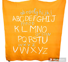 HTF ducduc Cotton Knit Kids Baby Crib Throw Blanket Alphabet Orange Blue USA