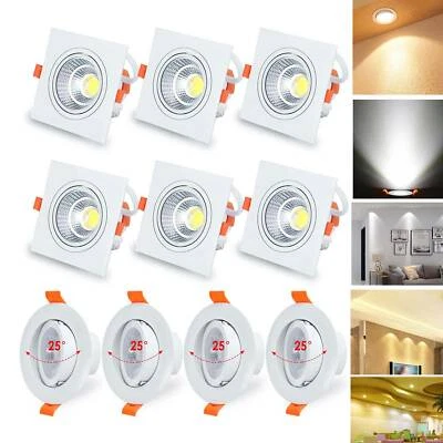 Flach Klein LED Einbaustrahler Schwenkbar 230V Eckig 9W 3W 5W 7W Deckenlampe - Bild 1 von 4