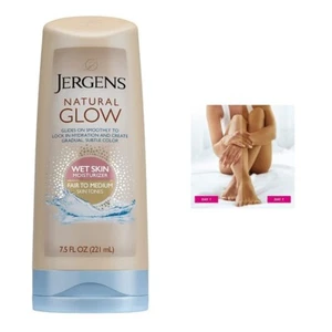 Jergens Wet Skin Tanner Natural Glow Moisturizer In-Shower Lotion Medium 7.5 Oz - Picture 1 of 12