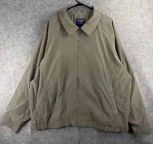 Roundtree & York Outdoors Big Man Jacket Men's 2XL Beige/Green Full Zip Collared - Picture 1 of 7