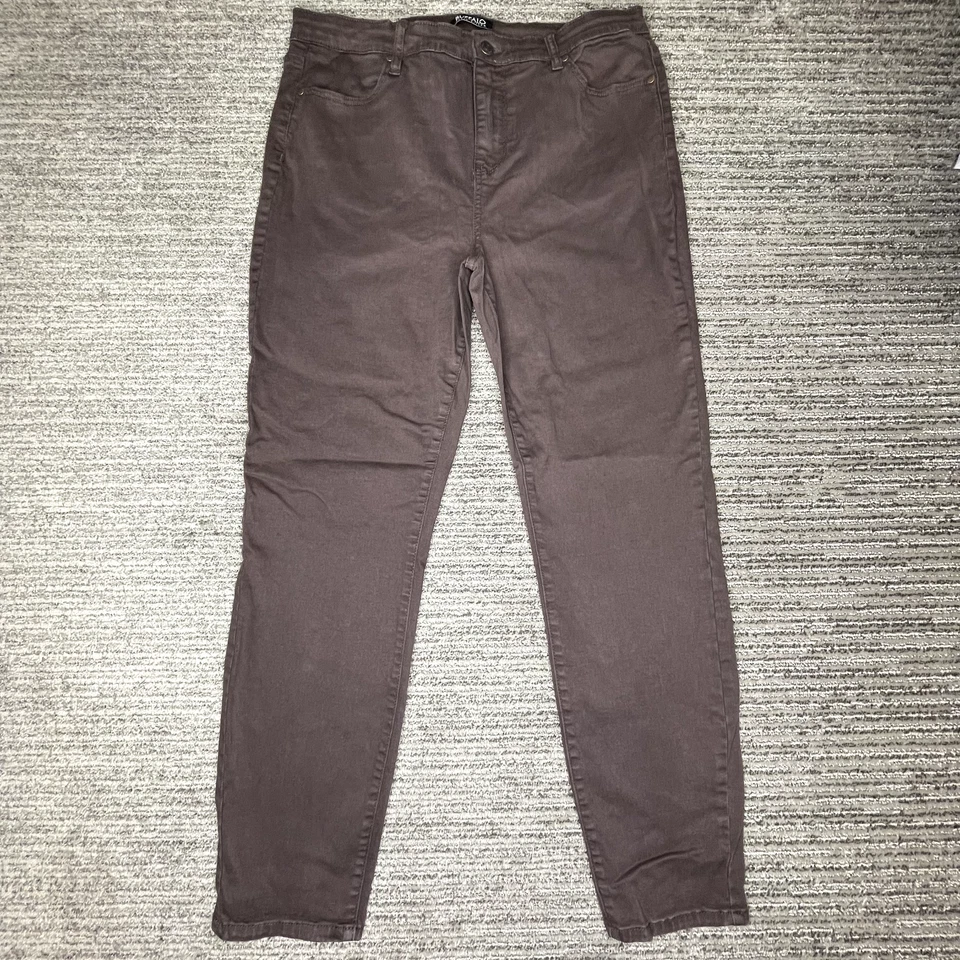 Pantalones de mujer Buffalo talla 12/32 tiro alto pierna ajustada elásticos informales borgoña Foto 1 de 4