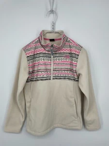 The North Face Shirt Girls L 14/16 Pink Aztec Pullover Fleece Half Zip - Picture 1 of 10