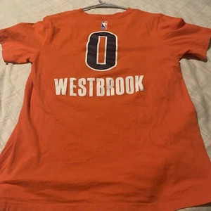 Adidas Men's Orange OKC Thunder #0 Russell Westbrook T-Shirt Size Mens Small SM - Picture 1 of 5