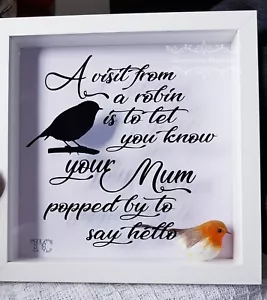 Personalised Mum Robin Picture Photo Frame Heaven Memorial Grieving Keepsake - Picture 1 of 6