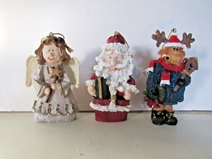 Horace the moose Santa Lily the Angel 2001 Marathon Gas promo ornaments 3ct - Picture 1 of 17