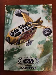 Star Wars Topps Hyperspace Purple Foil Sketch Card Wookie Gunship Semra Bulut - Bild 1 von 2
