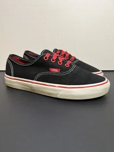 Vans Authentic Low Kids Black & Red Lace Up Sneakers / Size 5 - Picture 1 of 10